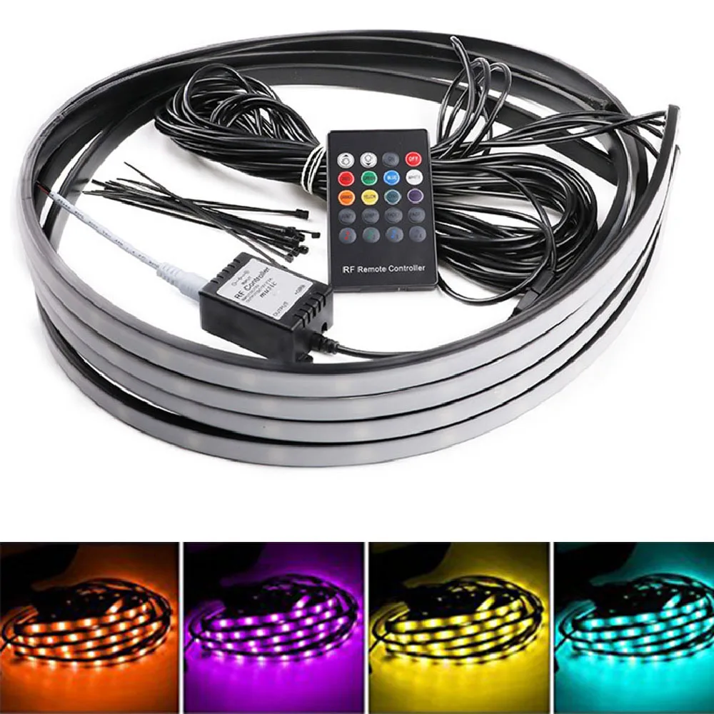 YSY 4x Auto RGB LED Strip Under Car Flexible Glow Underbody System Neon Atmosphere Lights Kit Music Sound and Control 90/120CM
YSY 4x Auto RGB LED Strip Under Car Flexible Glow Underbody System Neon Atmosphere Lights Kit Music Sound and Control 90/120CM