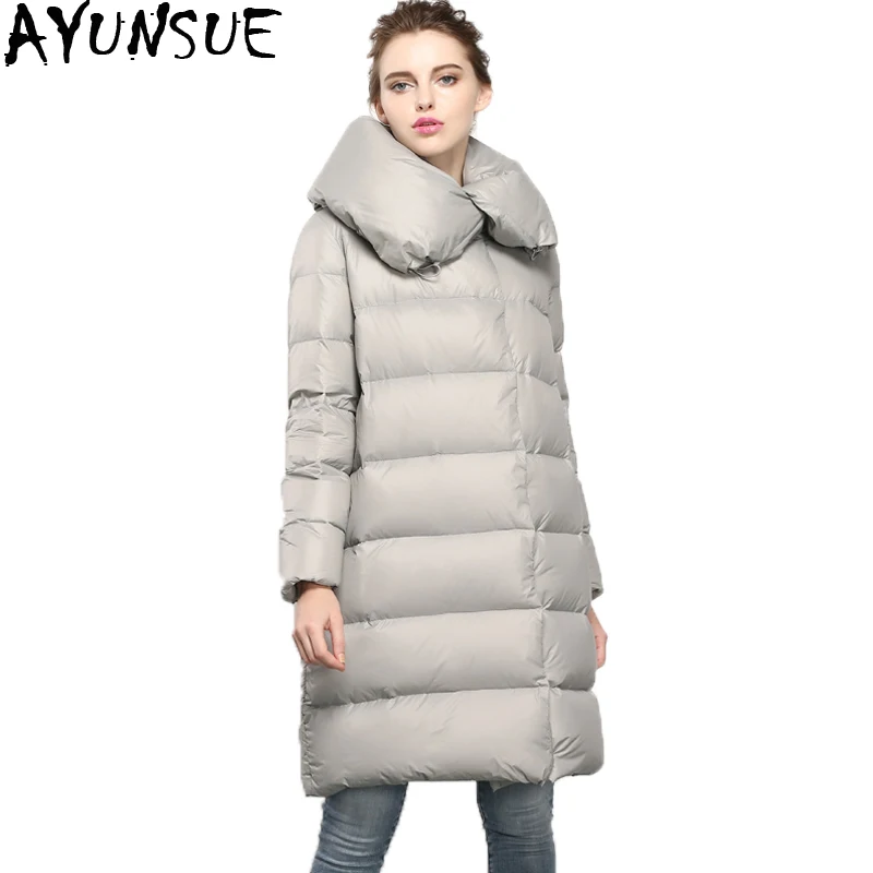 AYUNSUE Stylish Womens Down Jacket Turn Down Collar Female Duck Down Coats European Parka Female Thick Long Abrigo Mujer ST324 
AYUNSUE Stylish Womens Down Jacket Turn Down Collar Female Duck Down Coats European Parka Female Thick Long Abrigo Mujer ST324