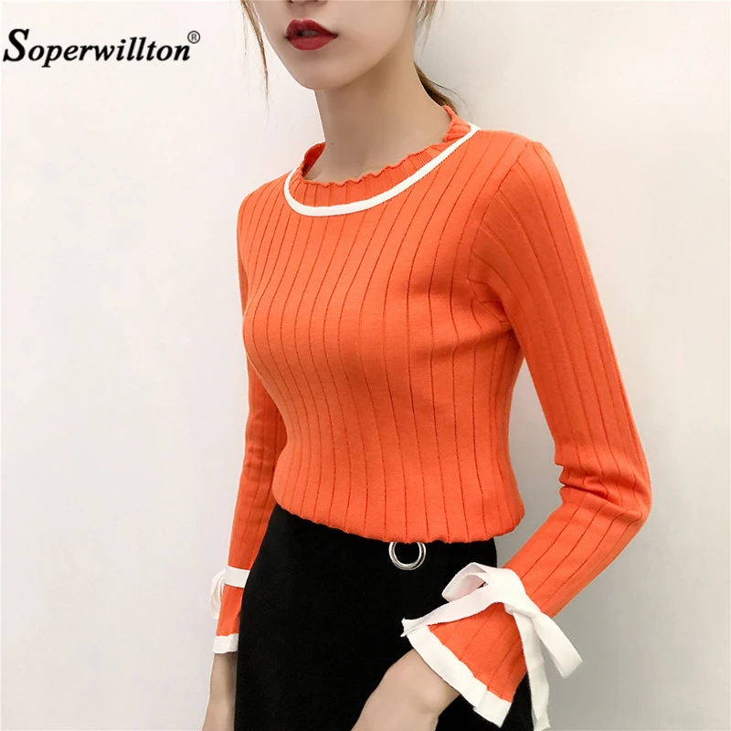 Autumn Winter Women 2019 New lady sweater Long sleeve Bow Solid O-neck sweater women slim tight Bottoming Knitted Pullovers #52
Autumn Winter Women 2019 New lady sweater Long sleeve Bow Solid O-neck sweater women slim tight Bottoming Knitted Pullovers #52