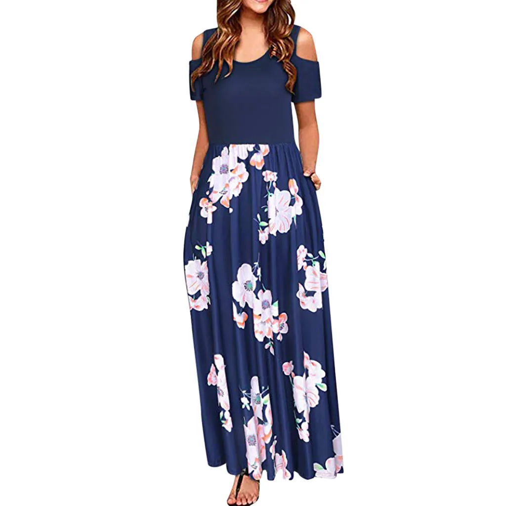 Dress Summer Bohemian Bodycon Summer Dresses Women' Cold Shoulder Pocket Floral Print Elegant Maxi Short Sleeve Casual Dress#L5%
Dress Summer Bohemian Bodycon Summer Dresses Women' Cold Shoulder Pocket Floral Print Elegant Maxi Short Sleeve Casual Dress#L5%
