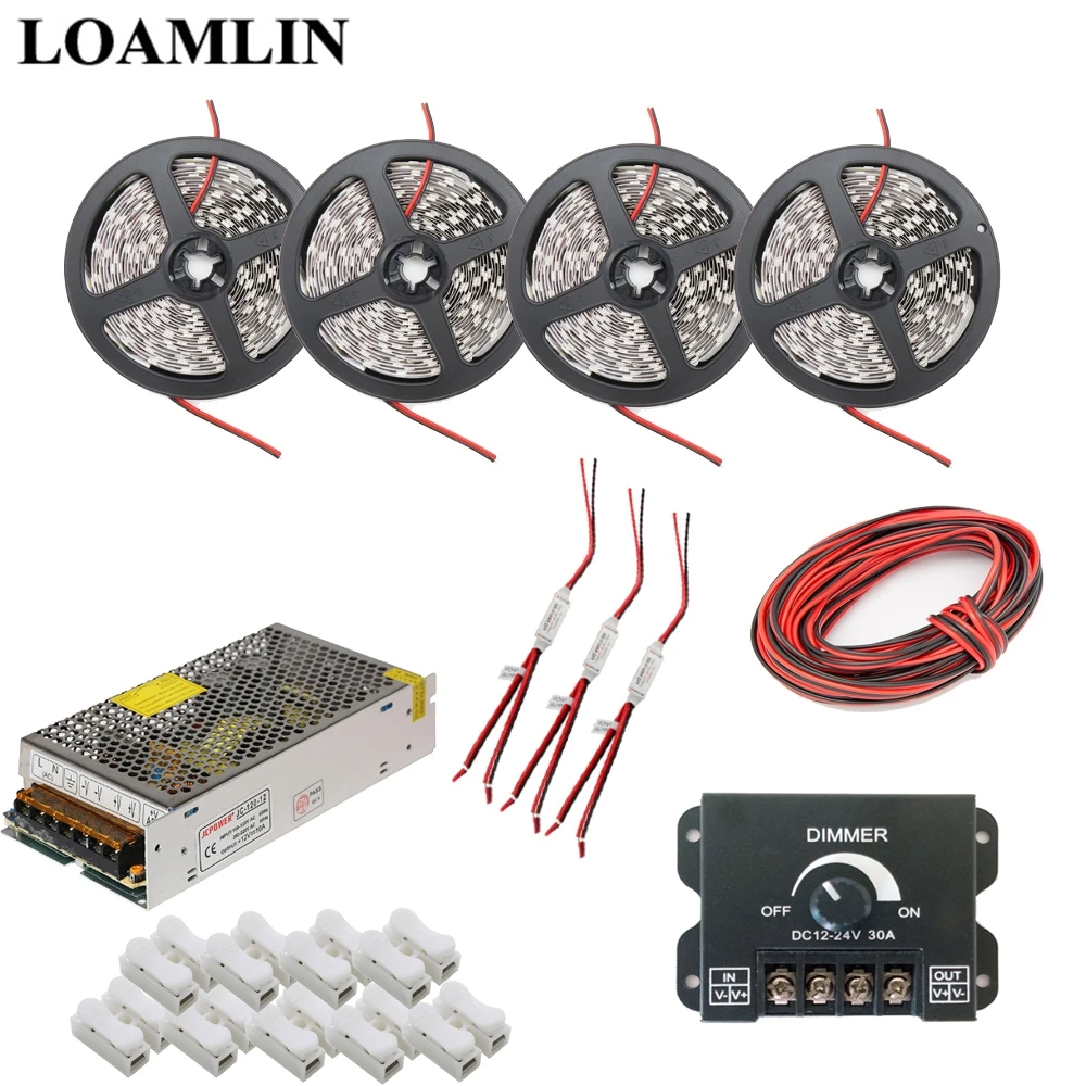 5M 10M 15M 20M Led Strip 5050SMD White/Warm White/Blue/Red Waterproof Led Light DC12V+30A Led Dimmer Power Transformer Kit
5M 10M 15M 20M Led Strip 5050SMD White/Warm White/Blue/Red Waterproof Led Light DC12V+30A Led Dimmer Power Transformer Kit