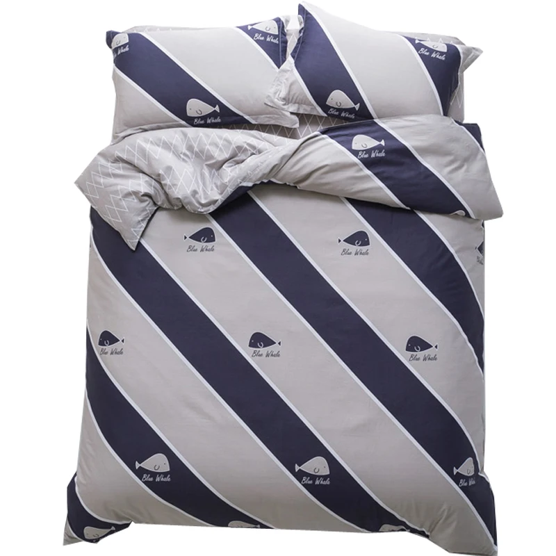 Fashion style blue whale print bedding sets Twin Single Queen size 100%cotton duvet cover bedsheet Random Cut pillowcases
Fashion style blue whale print bedding sets Twin Single Queen size 100%cotton duvet cover bedsheet Random Cut pillowcases