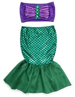 the little mermaid tail princess ariel dress cosplay costume kids for girl fancy green dress image