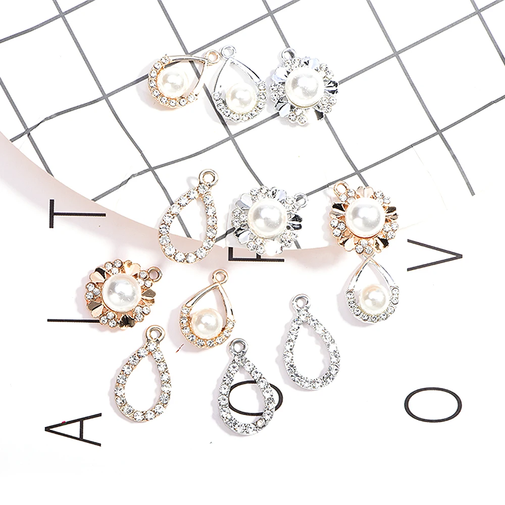 Elegant Water Drop Metal Charms with Rhinestone/Imitation Pearl Planner Charms for Jewelry Making Handmade Gifts for Women 10pcs
Elegant Water Drop Metal Charms with Rhinestone/Imitation Pearl Planner Charms for Jewelry Making Handmade Gifts for Women 10pcs