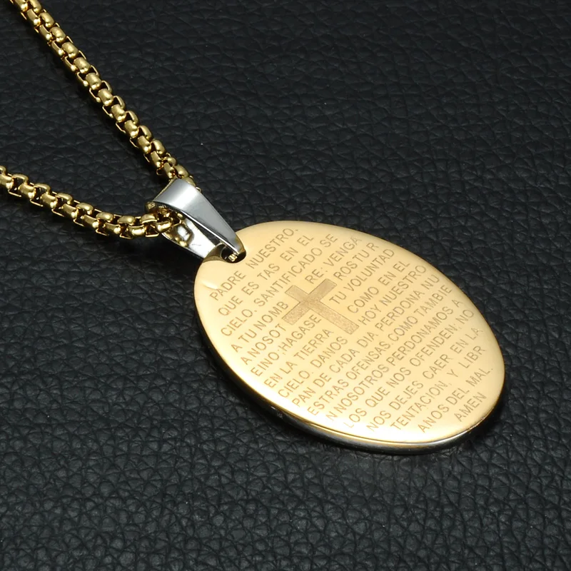 D&Z Religious Jesus Oval Bible Cross Necklace Men Stainless Steel Crucifix Scripture Pendants Necklaces For Male
D&Z Religious Jesus Oval Bible Cross Necklace Men Stainless Steel Crucifix Scripture Pendants Necklaces For Male