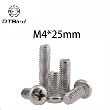 Free Shipping 100pcs/Lot GB818 M4x25 mm M4*25 mm 304 Stainless Steel Phillips Cross recessed pan head Screw DT2
Free Shipping 100pcs/Lot GB818 M4x25 mm M4*25 mm 304 Stainless Steel Phillips Cross recessed pan head Screw DT2
