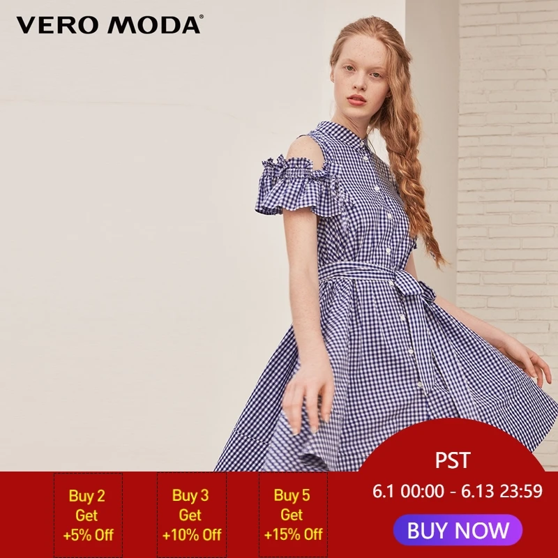 Vero Moda Lace-up Off-shoulder Sleeves 100% Cotton A-line Plaid Dress | 31837B502
Vero Moda Lace-up Off-shoulder Sleeves 100% Cotton A-line Plaid Dress | 31837B502