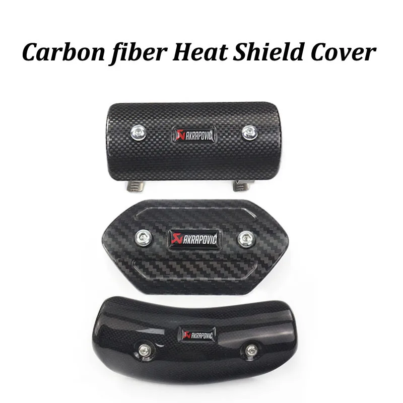 Motorcycle Exhaust Muffler Link Pipe Carbon Fiber Stainless Steel Heat Shield Cover Guard With AK Sticker | Автомобили и