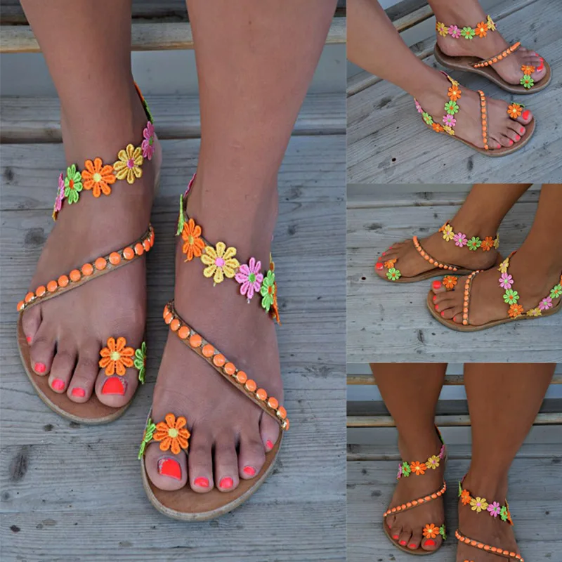New Bohemia Flower Women Sandals Flat Thong Sandals Flip Flops Female Flat Comfortable Beach Sandals Casual Shoes
New Bohemia Flower Women Sandals Flat Thong Sandals Flip Flops Female Flat Comfortable Beach Sandals Casual Shoes