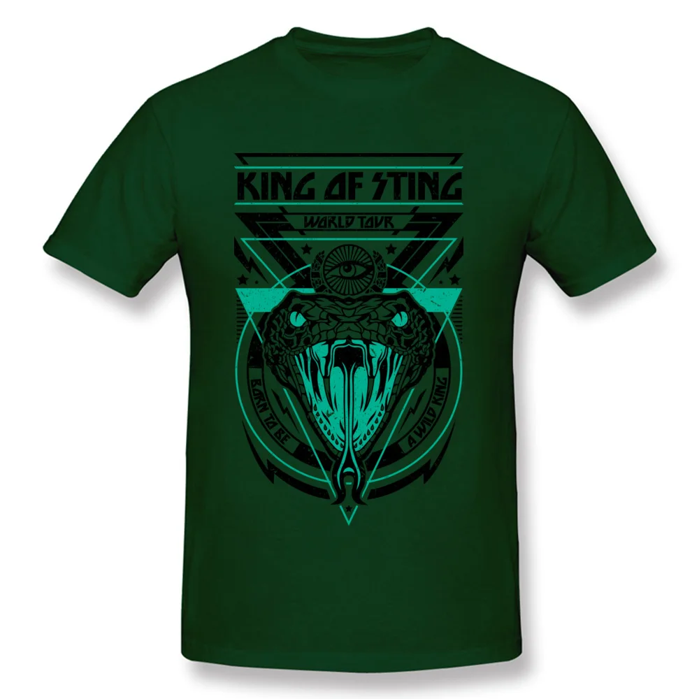 King of Sting Printed On Summer All Cotton Crew Neck Men's Tops Shirts Printed On Tee-Shirts Faddish Short Sleeve T-Shirt King of Sting dark