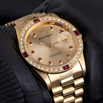 Quality REGINALD Brand Watches Women Top Luxury Full Steel Diamonds Gem Calendar Unisex Quartz Wristwatch For Men Wrist Clock
Quality REGINALD Brand Watches Women Top Luxury Full Steel Diamonds Gem Calendar Unisex Quartz Wristwatch For Men Wrist Clock