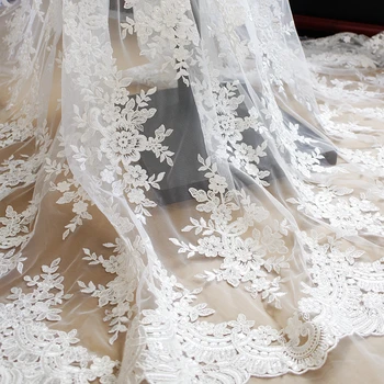 Luxurious embroidered lace fabric dress, wedding dress, DIY cloth, garment, lace, decoration, accessories, white.
Luxurious embroidered lace fabric dress, wedding dress, DIY cloth, garment, lace, decoration, accessories, white.