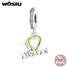 2019 nueva llegada 100% Plata de Ley 925 amor marido colgante encanto Ajuste Original WST pulsera auténtica joyería amante regalo(China)