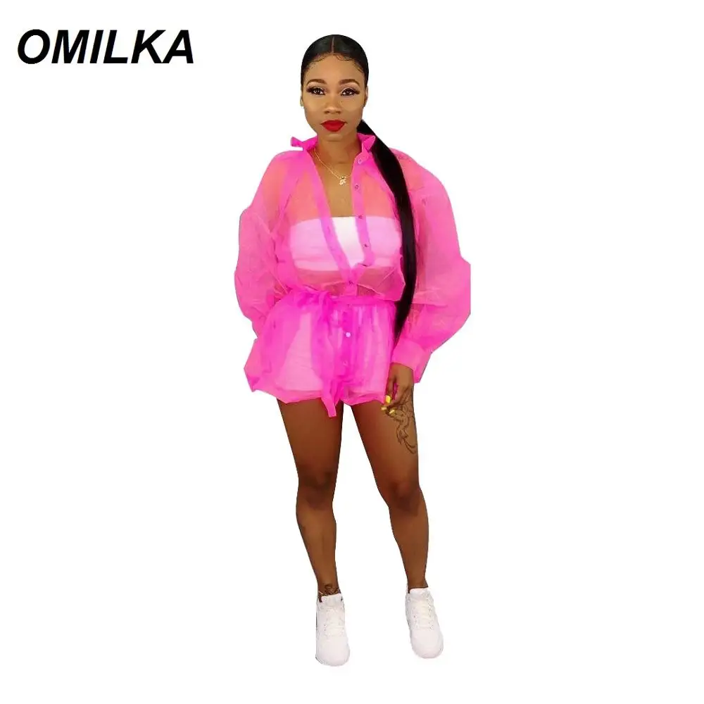 OMILKA Neon Green See Through Mesh Blouses Shirts Tops Women 2019 Summer Lantern Sleeve Front Button Beach Transparent Outwears
OMILKA Neon Green See Through Mesh Blouses Shirts Tops Women 2019 Summer Lantern Sleeve Front Button Beach Transparent Outwears