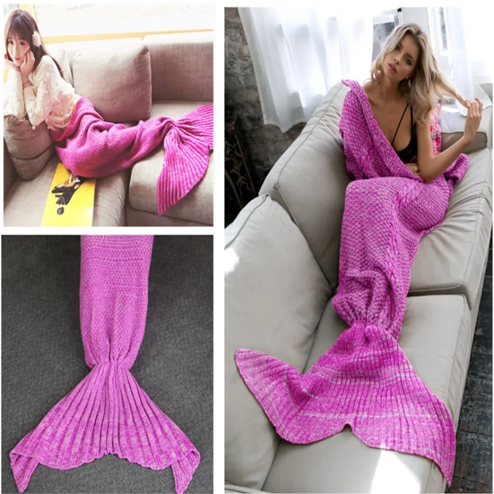 Super Soft Sleeping Bed 3 Sizes 1PC/LOT Mermaid Tail Blanket Yarn Knitted Handmade Crochet Mermaid Blanket Kids Throw Bed Wrap
Super Soft Sleeping Bed 3 Sizes 1PC/LOT Mermaid Tail Blanket Yarn Knitted Handmade Crochet Mermaid Blanket Kids Throw Bed Wrap