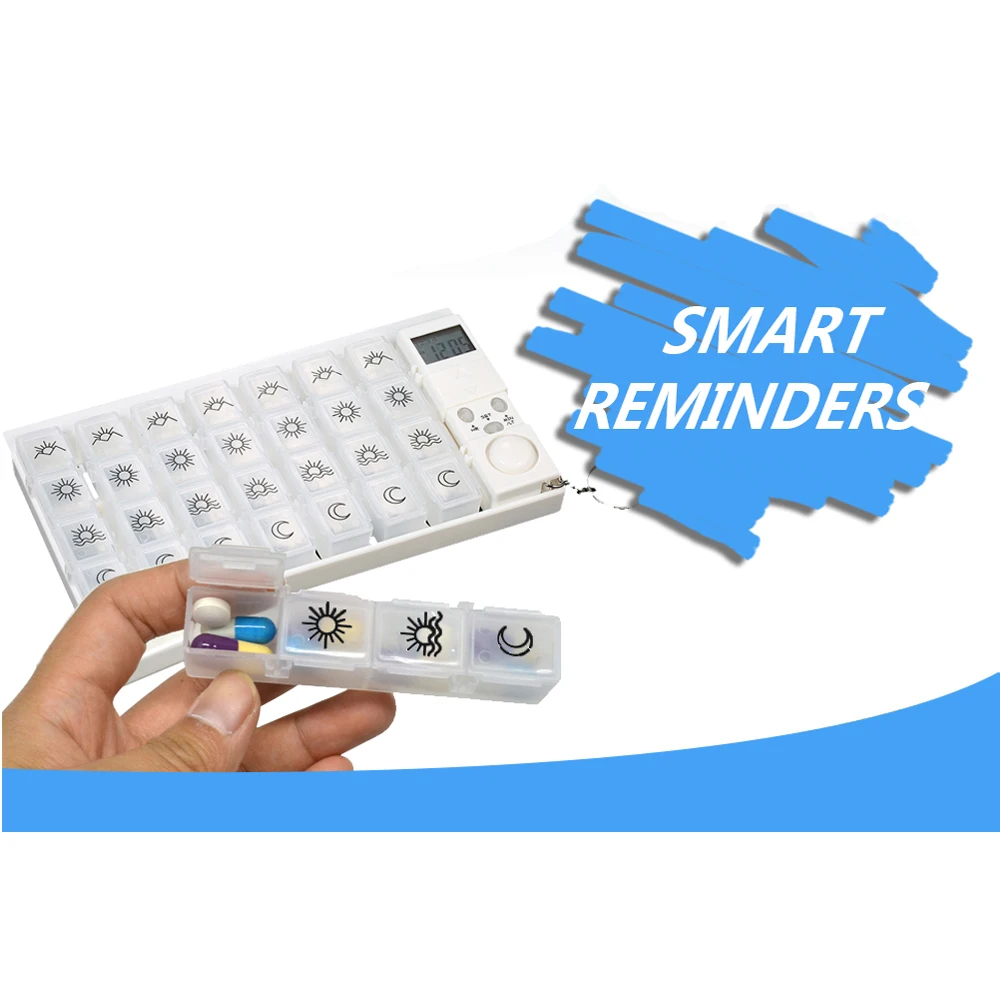 7-Day Medical Pill Box LED Timer Reminder Pill Case Organizer 28 Grids Tablets Weekly Storage Pill Dispenser Clock Health Care
7-Day Medical Pill Box LED Timer Reminder Pill Case Organizer 28 Grids Tablets Weekly Storage Pill Dispenser Clock Health Care
