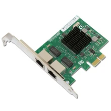 E575t2 dupla-porta pci-e x1 gigabit ethernet placa de rede 10/100/1000 mbps lan adaptador controlador wired intel 82575 e1g42et(China)