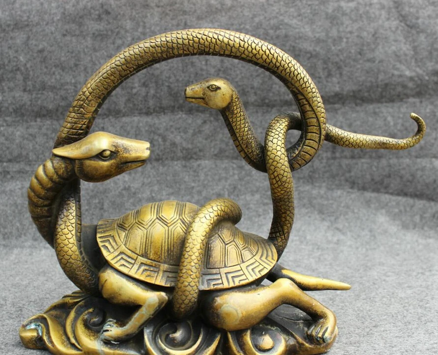 S4181 14" China Bronze Buddhism FengShui Wealth Snake Dragon Turtle Statue Animals D0318
S4181 14" China Bronze Buddhism FengShui Wealth Snake Dragon Turtle Statue Animals D0318
