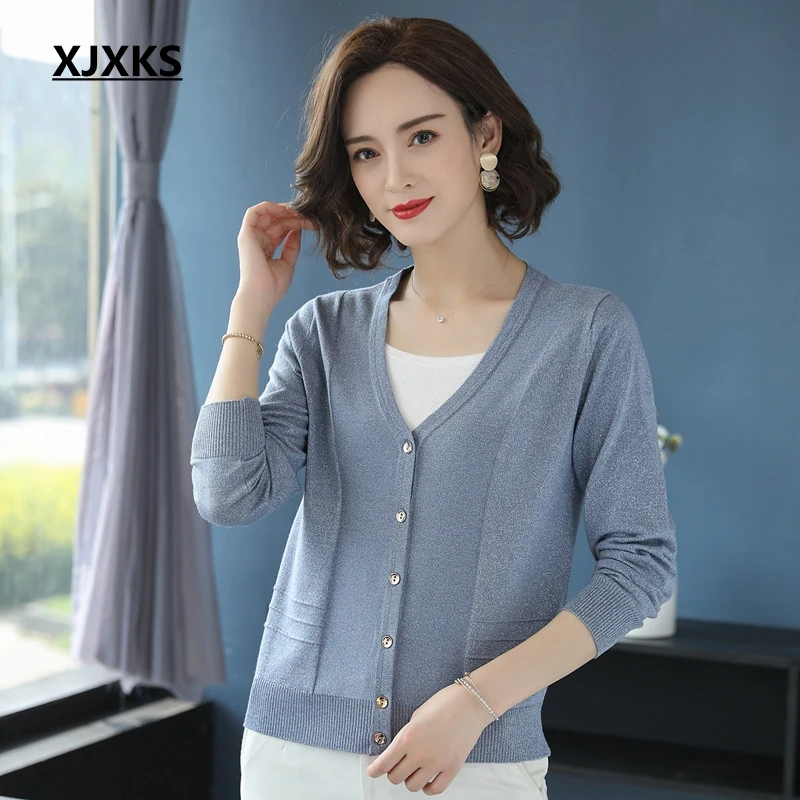 XJXKS Summer New Cardigan Young Women Sweater Comfortable Thin Knitted Cardigan Femme Modis Ladys Casual Sweater Cardigans
XJXKS Summer New Cardigan Young Women Sweater Comfortable Thin Knitted Cardigan Femme Modis Ladys Casual Sweater Cardigans