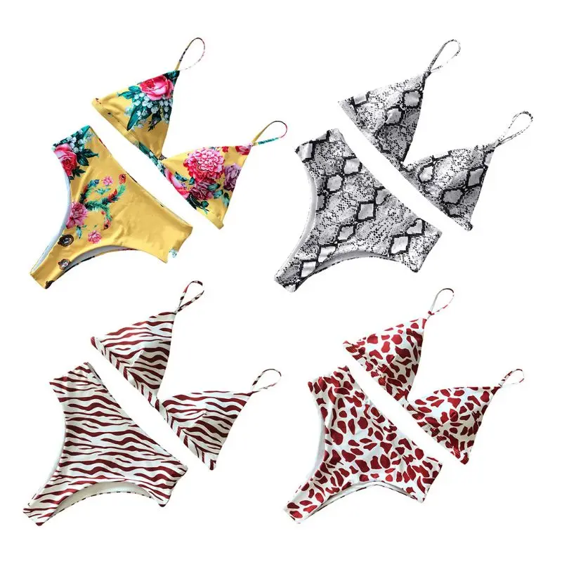 Women Sexy Bikini Set Spaghetti Strap V-Neck Triangle Bra High Waist Thong Boho Leopard Snakeskin Swimsuit Push Up Bathing Suit
Women Sexy Bikini Set Spaghetti Strap V-Neck Triangle Bra High Waist Thong Boho Leopard Snakeskin Swimsuit Push Up Bathing Suit