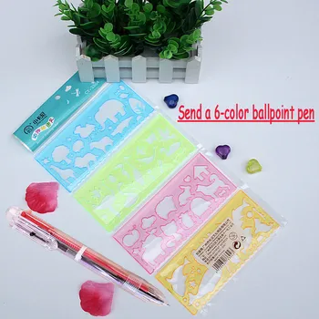 4Pcs Cute Drawing Template Ruler Student Painting Supplies School Stationery Send a Color Ballpoint Pen Creative Gift
4Pcs Cute Drawing Template Ruler Student Painting Supplies School Stationery Send a Color Ballpoint Pen Creative Gift