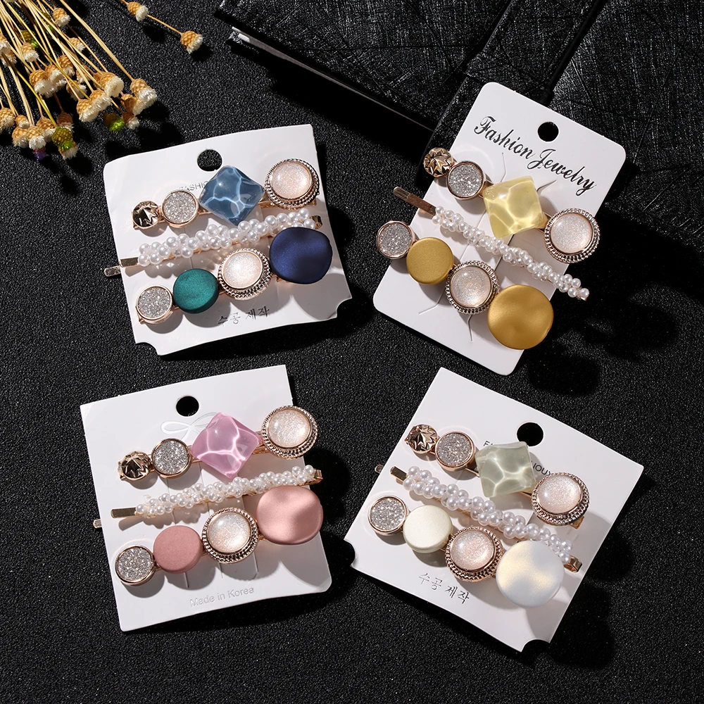 3PCS/Set Geometric Hair Clip For Women Elegant Acetate Pearl Hairpins Girls Sweet Barrettes Headband Fashion Hair Accessories
3PCS/Set Geometric Hair Clip For Women Elegant Acetate Pearl Hairpins Girls Sweet Barrettes Headband Fashion Hair Accessories