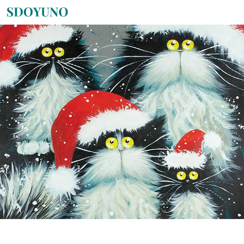 SDOYUNO Frame Christmas Cat DIY Painting By Numbers Kits Animals Acrylic Paint On Canvas Modern Wall Art For Home Decoration
SDOYUNO Frame Christmas Cat DIY Painting By Numbers Kits Animals Acrylic Paint On Canvas Modern Wall Art For Home Decoration