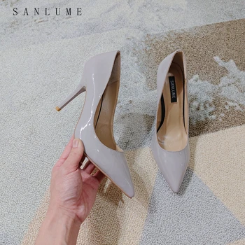 SANLUME 10CM Summer Gray All Leather Pumps Women Shoes Woman High Heels Sandals Slip On Pointed Toe
SANLUME 10CM Summer Gray All Leather Pumps Women Shoes Woman High Heels Sandals Slip On Pointed Toe