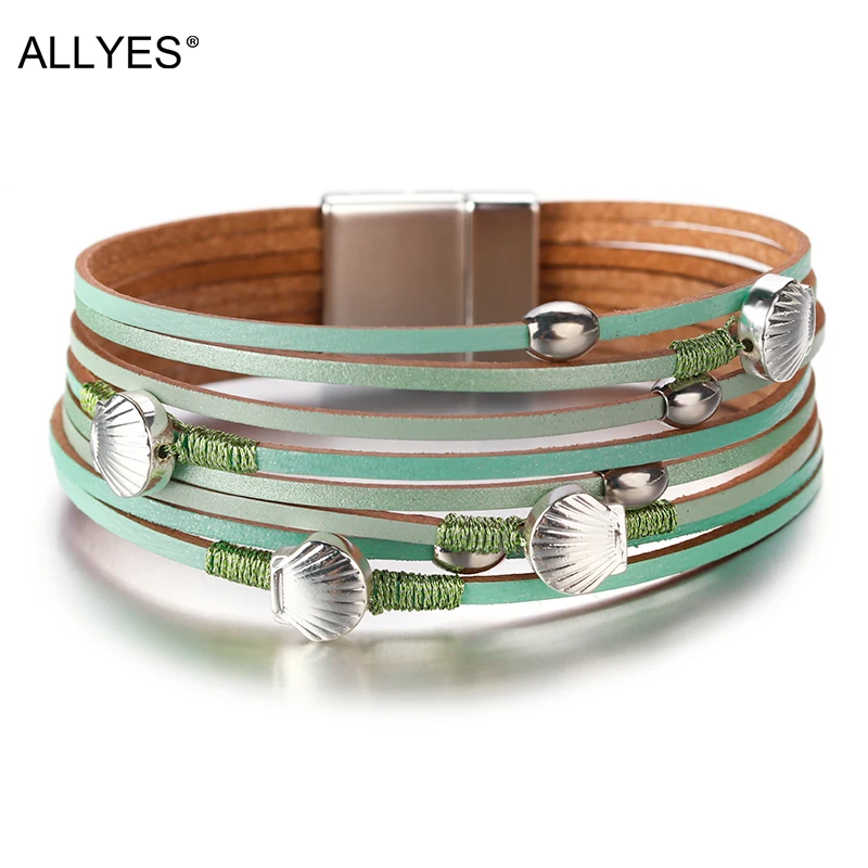 ALLYES Shell Charms Bohemian Leather Bracelets for Women 2019 Fashion Boho Summmer Ladies Multilayer Wide Wrap Bracelet Jewelry
ALLYES Shell Charms Bohemian Leather Bracelets for Women 2019 Fashion Boho Summmer Ladies Multilayer Wide Wrap Bracelet Jewelry