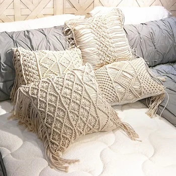 100% Cotton Linen Macrame Hand-woven Cotton Thread Pillow Covers Geometry Bohemia Cushion Covers Home Decor 45*45cm
100% Cotton Linen Macrame Hand-woven Cotton Thread Pillow Covers Geometry Bohemia Cushion Covers Home Decor 45*45cm