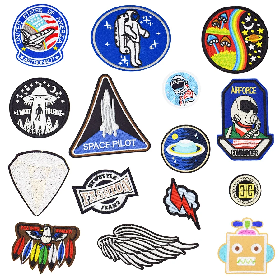 Cloth Patches Badge Iron Sew On Astronaut Space Patch for Embroidery