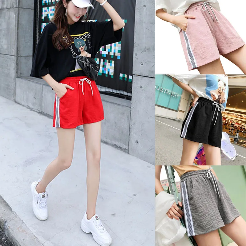 2019 Women Summer New Side Stripe Drawstring Shorts Elastic Waist Athleisure Shorts Women Black Mid Waist Sporting Shorts Hot
2019 Women Summer New Side Stripe Drawstring Shorts Elastic Waist Athleisure Shorts Women Black Mid Waist Sporting Shorts Hot