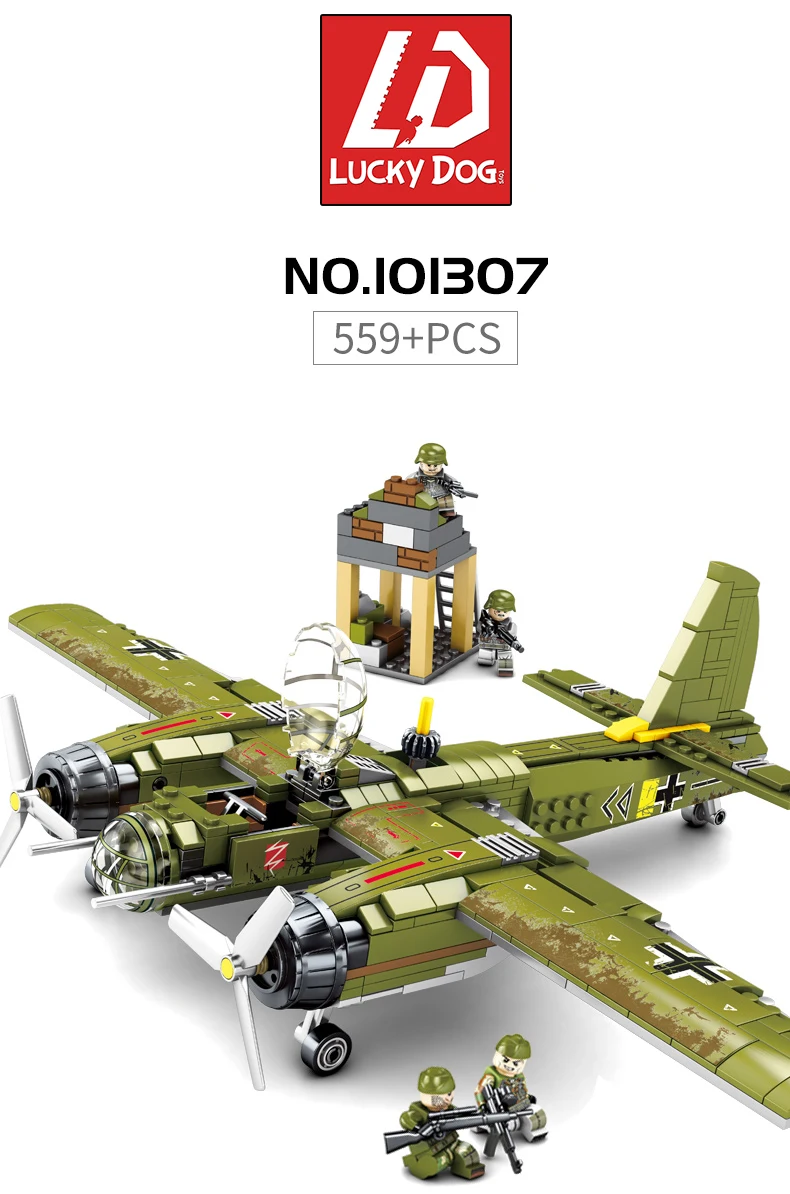 Sembo Block 559 pcs Military Building Blocks Ww2 Bombing Airplane Compatible Major Brands Army Vehicle Toys for Children Boy