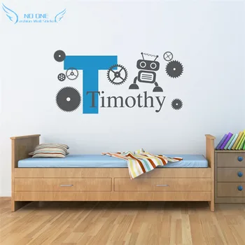 Custom Boys Name Wall Decal with Initial, Robot & Gears - Personalized Boy Sticker Home Decor Kids Room Wall Art Decoration
Custom Boys Name Wall Decal with Initial, Robot & Gears - Personalized Boy Sticker Home Decor Kids Room Wall Art Decoration