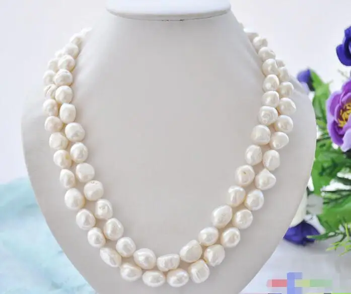 FREE SHIPPING HOT sell new Style >>>>2row 22" 13mm white baroque freshwater pearl necklace
FREE SHIPPING HOT sell new Style >>>>2row 22" 13mm white baroque freshwater pearl necklace