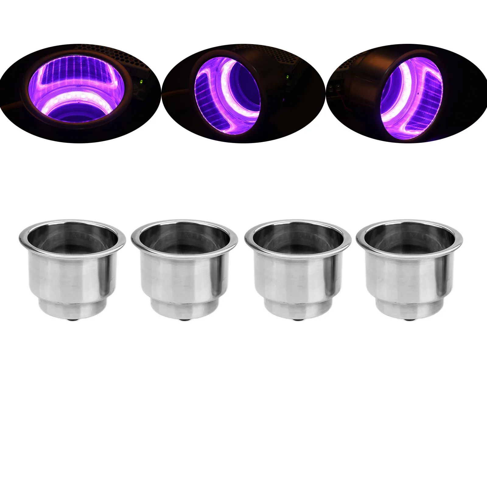 4pcs 12V 16 LED Purple Light Recessed Stainless Steel Cup Drink Holder Silver Cup For Marine Boat Car Truck Camper Accessories
4pcs 12V 16 LED Purple Light Recessed Stainless Steel Cup Drink Holder Silver Cup For Marine Boat Car Truck Camper Accessories