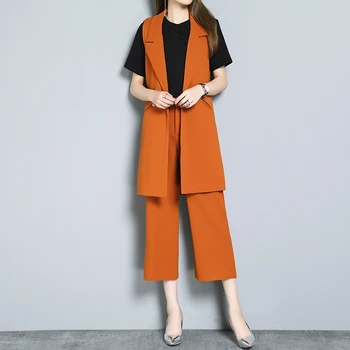 A Lady Outfit New 2017 Women'S Spring Korea Fashion Suits Long Blazer Vest Quality Leisure Wide-Legged Pants 2 Pcs Plus Size XXL
A Lady Outfit New 2017 Women'S Spring Korea Fashion Suits Long Blazer Vest Quality Leisure Wide-Legged Pants 2 Pcs Plus Size XXL