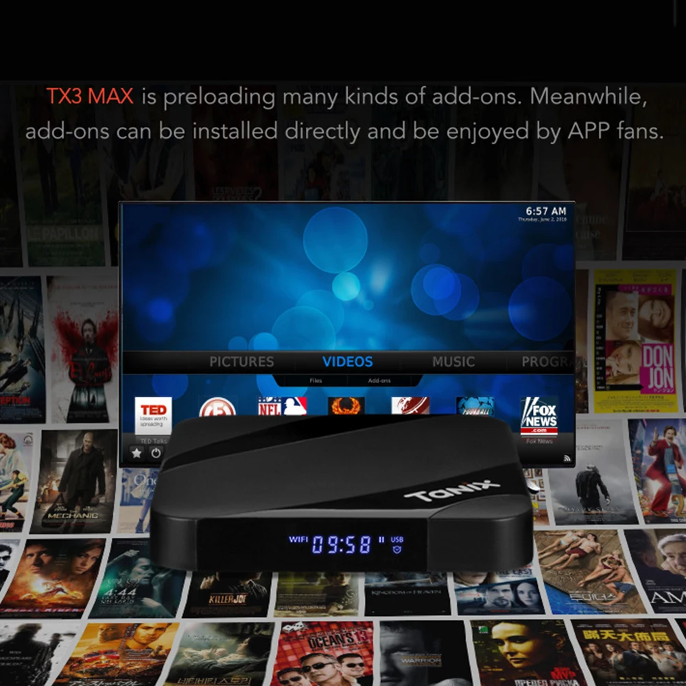 TX3 Max Smart TV Box Android 7.1 S905W Quad Core 2G+16G H.265 2.4GHz Wifi 4K HD BT Set-top Box Mini Media Player receiver
TX3 Max Smart TV Box Android 7.1 S905W Quad Core 2G+16G H.265 2.4GHz Wifi 4K HD BT Set-top Box Mini Media Player receiver