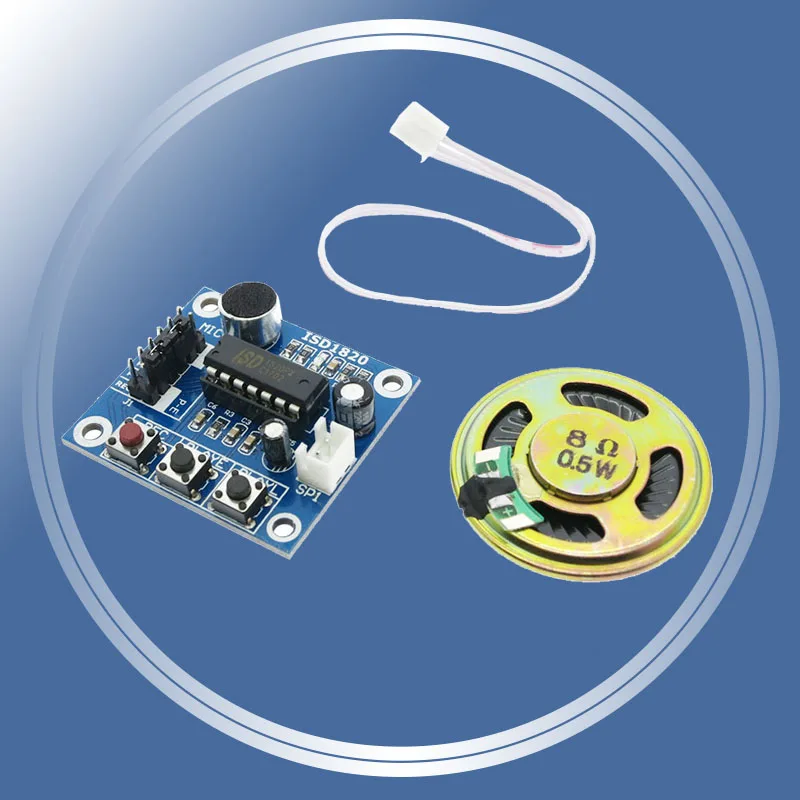 ISD1820 recording module voice module the voice board telediphone module board with Microphones + Loudspeaker for arduino
ISD1820 recording module voice module the voice board telediphone module board with Microphones + Loudspeaker for arduino