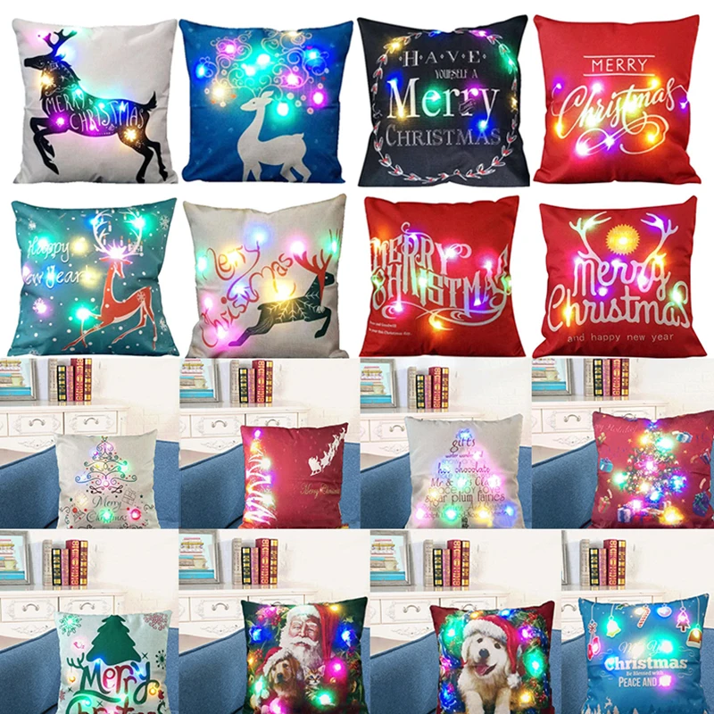 Sale LED Pillow Cover without pillow battery Flax Pillow Creativity Lantern Cartoon Christmas Printing PP Cotton Pillow Cover
Sale LED Pillow Cover without pillow battery Flax Pillow Creativity Lantern Cartoon Christmas Printing PP Cotton Pillow Cover