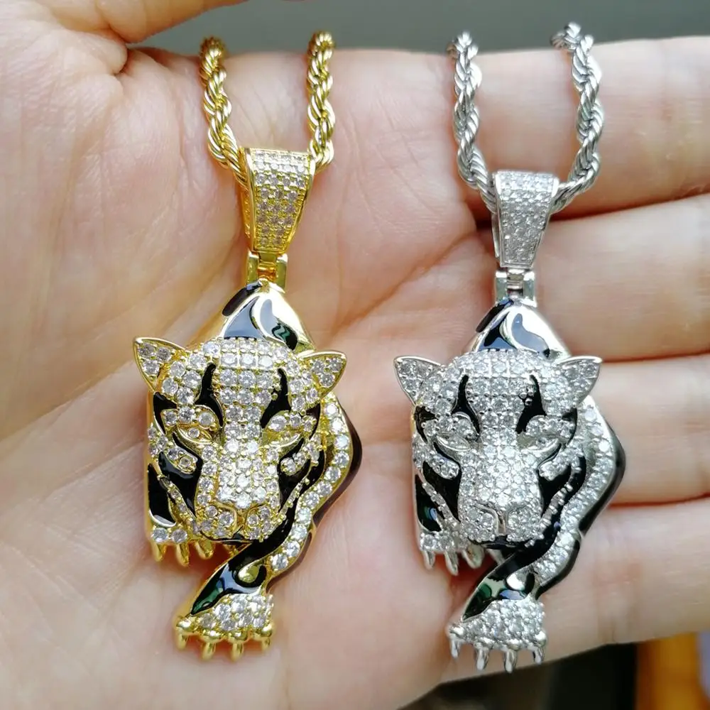 Hip Hop Jewelry Men's Iced CZ Tiger Pendants&Necklace Gold silver Color Party Gift CN123
Hip Hop Jewelry Men's Iced CZ Tiger Pendants&Necklace Gold silver Color Party Gift CN123