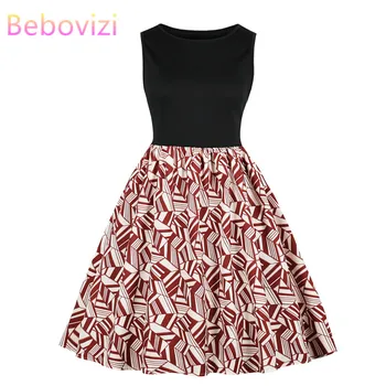 Bebovizi Elegant Sleeveless Vintage Plus Size Fashion Women 2019 Color Block Patchwork Dresses Casual Sexy Evening Party Dress
Bebovizi Elegant Sleeveless Vintage Plus Size Fashion Women 2019 Color Block Patchwork Dresses Casual Sexy Evening Party Dress