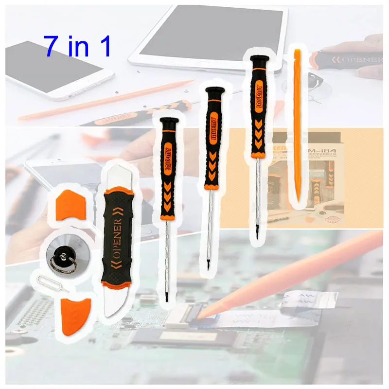 JAKEMY 7 in 1 Cell Phone Repair Tools Kit Screwdriver Set Spudger Pry Opening Tool For IPhone 6 6S 5 5S 4
JAKEMY 7 in 1 Cell Phone Repair Tools Kit Screwdriver Set Spudger Pry Opening Tool For IPhone 6 6S 5 5S 4