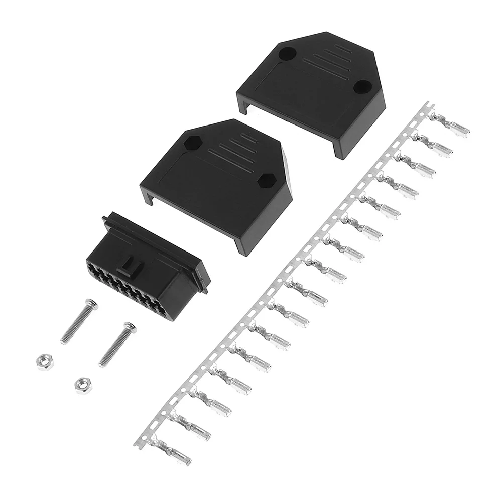 OBDII OBD 2 16Pin Female Angle Connector Female Wire Socket Connector Plug with Shell and Terminal for Auto Car Diagnostic Cable
OBDII OBD 2 16Pin Female Angle Connector Female Wire Socket Connector Plug with Shell and Terminal for Auto Car Diagnostic Cable