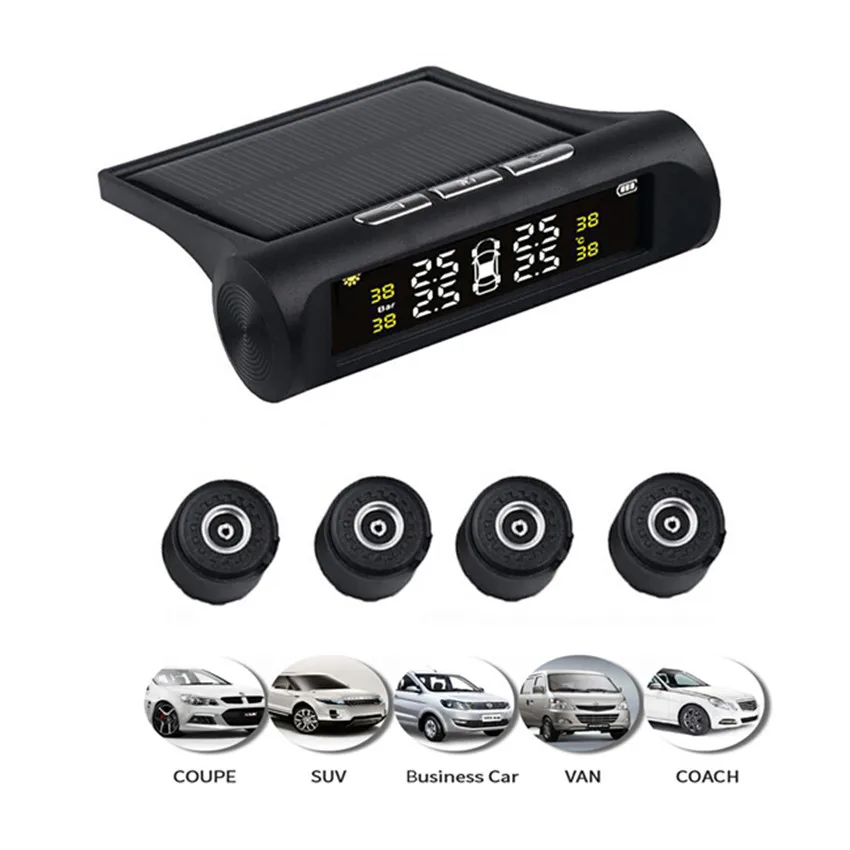 Solar USB charging Real time temperature monitor TPMS high and low tire pressure alarm digital tire pressure monitoring system
Solar USB charging Real time temperature monitor TPMS high and low tire pressure alarm digital tire pressure monitoring system