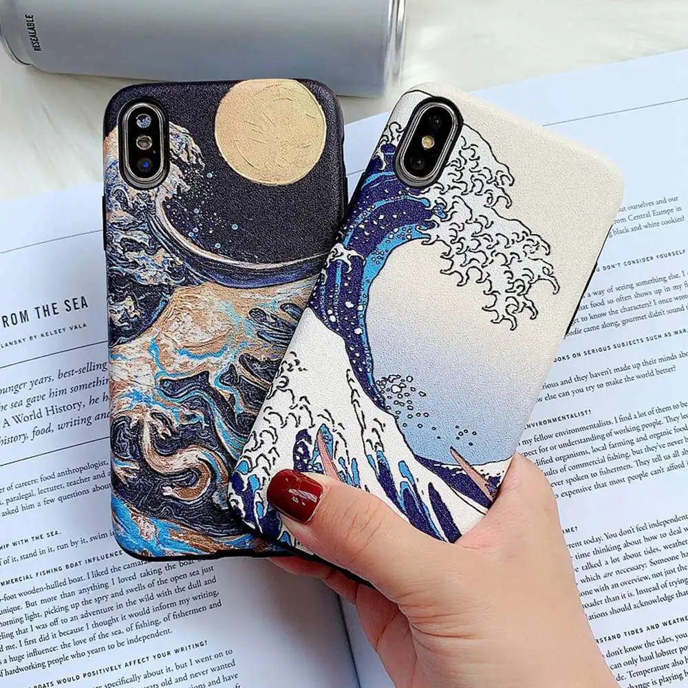 KISSCASE Embossed Phone Case For iPhone X XR XS Max The Great Wave of Kanagawa Patterned Cases For iPhone 7 8 6 6S Plus Cover
KISSCASE Embossed Phone Case For iPhone X XR XS Max The Great Wave of Kanagawa Patterned Cases For iPhone 7 8 6 6S Plus Cover