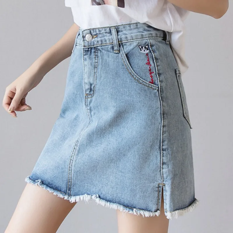Plus Size Summer 2019 New Animal Embroidered High Waist Denim Women's Skirt Korean Split A-line Female Jeans Skirt Streetwear
Plus Size Summer 2019 New Animal Embroidered High Waist Denim Women's Skirt Korean Split A-line Female Jeans Skirt Streetwear