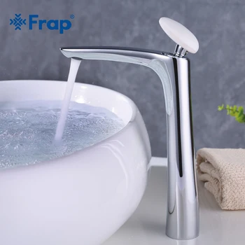 Frap New brass High chrome bath Basin faucet Bathroom water sink tap mixer Crane Torneira with white round handle Y10018
Frap New brass High chrome bath Basin faucet Bathroom water sink tap mixer Crane Torneira with white round handle Y10018