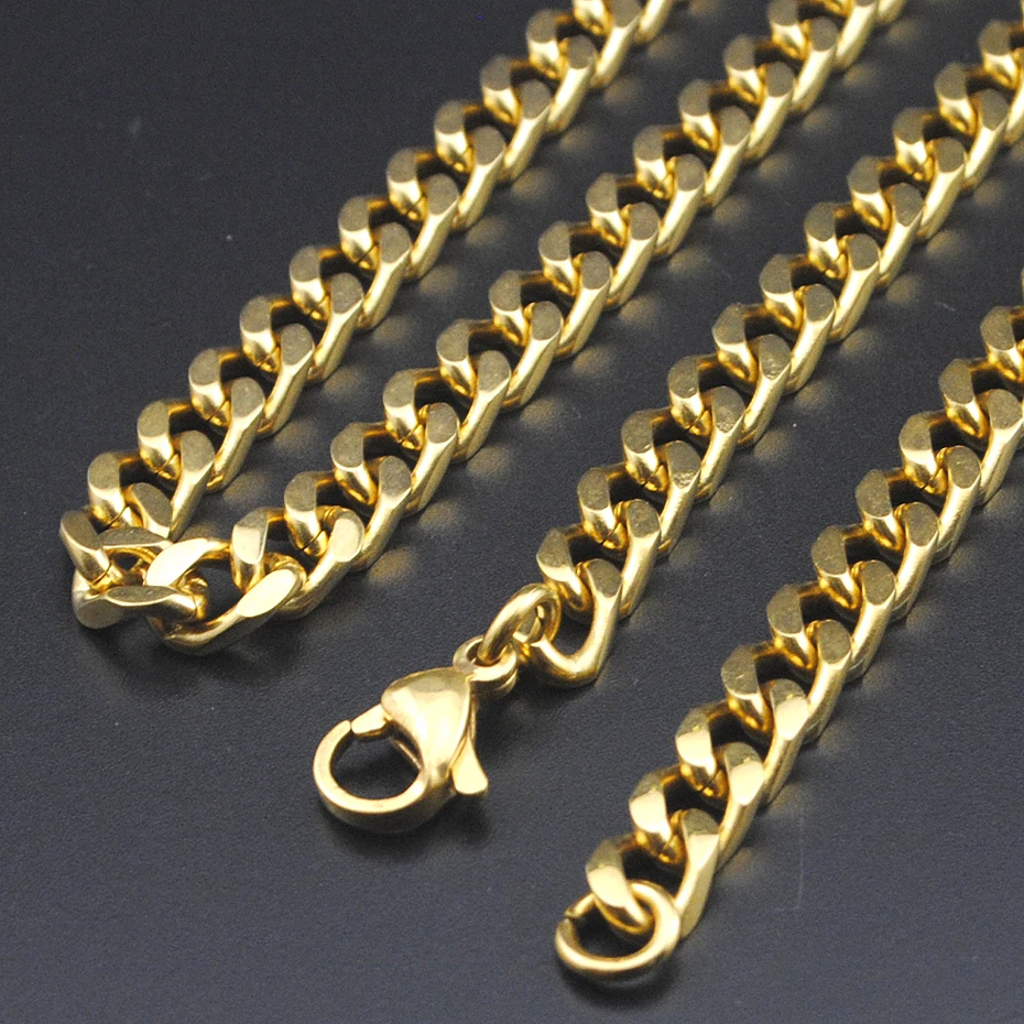 

Ожерелье AMUMIU из нержавеющей стали золотого цвета для женщин и мужчин, Модная бижутерия в стиле рок, панк, оптовая продажа, Бесплатная доставка HZN062