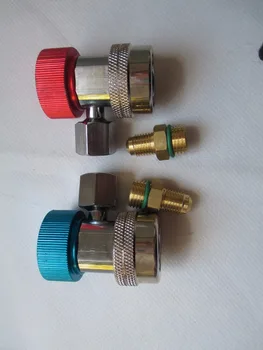 Fixmee 2Pcs Car Auto Freon R134A H/L Quick Coupler Adapters Air Conditioning Refrigerant Adjustable A/C manifold gauge set
Fixmee 2Pcs Car Auto Freon R134A H/L Quick Coupler Adapters Air Conditioning Refrigerant Adjustable A/C manifold gauge set